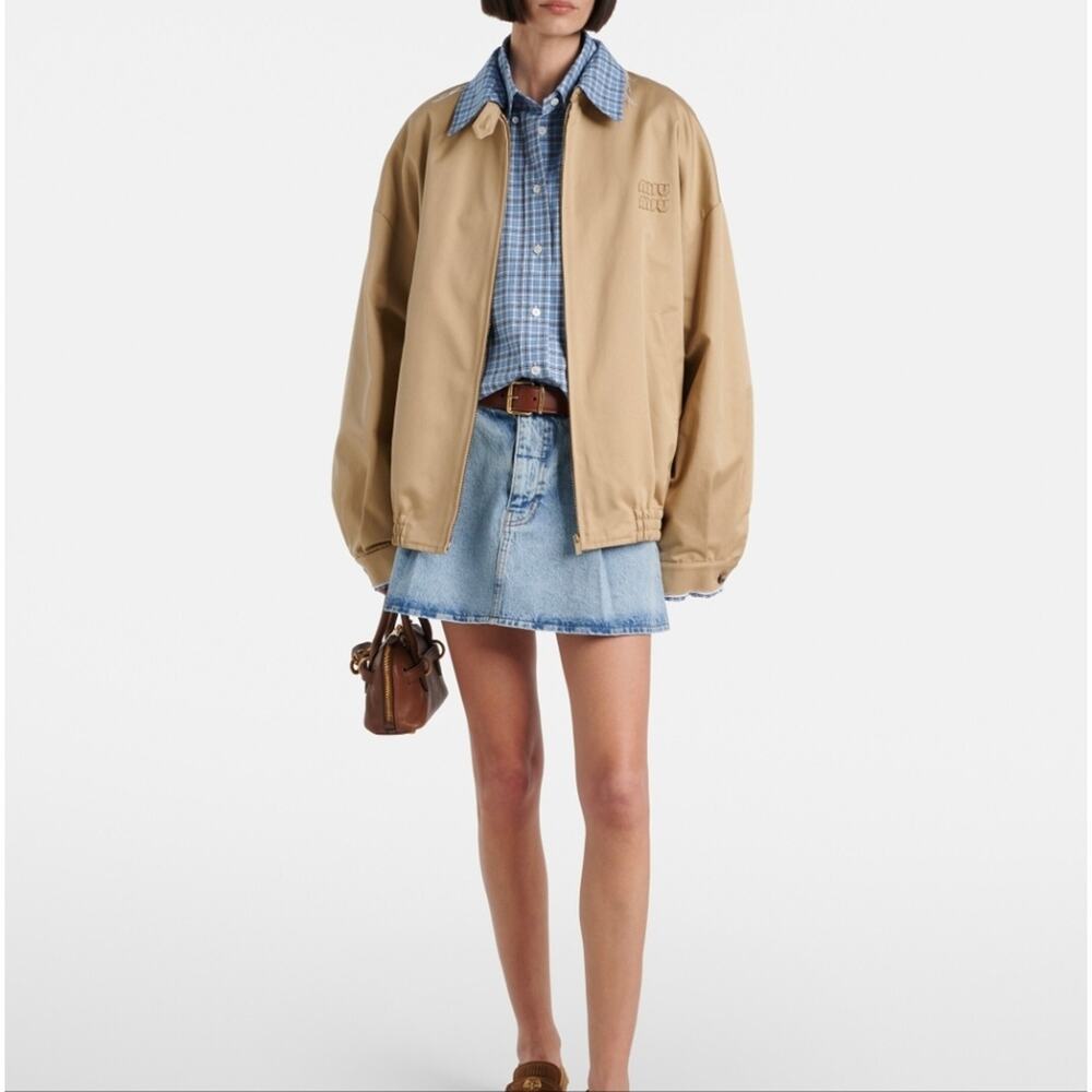 FRAME The Pleated Denim Mini Skirt in Outlaw Blue High End Luxury Jean Skirt 26 - Picture 3 of 16